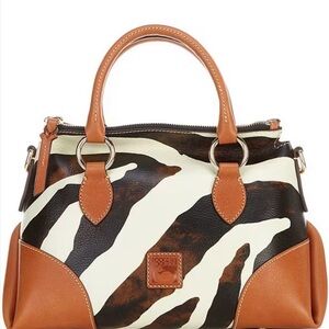 Dooney & Bourke Zebra Print Leather Satchel 30